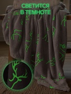 Плед светящийся в темноте «Этель Олени», 200×220 см,100% п/э, корал-флис 220 г/м² - Фото 2