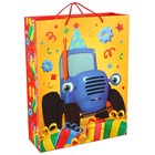 Пакет подарочный "Поздравляем!" 31х40х11.5 см, упаковка, Синий трактор - Фото 2
