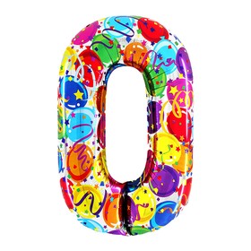 Шар фольгированный 40" «Цифра 0», яркие шары