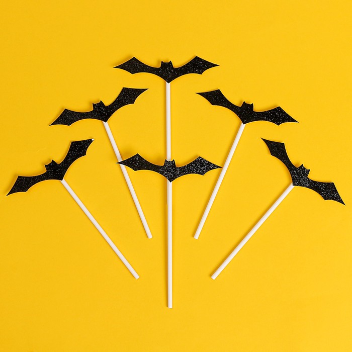 Топперы для торта «Летучая мышь», в наборе 6 шт. - Фото 1