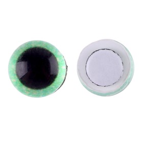 Глаза на клеевой основе, набор 10 шт., размер 1 шт. — 8 мм, цвет зелёный с блёстками