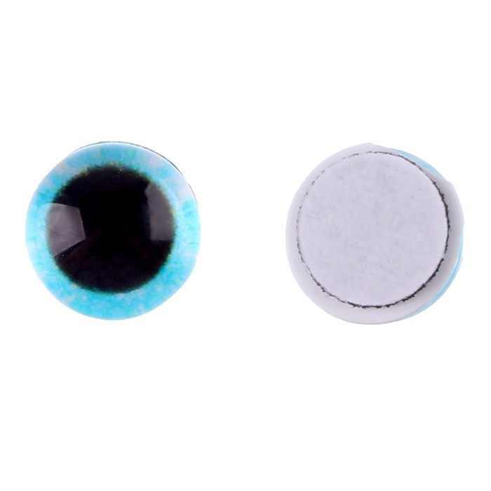 Глаза на клеевой основе, набор 10 шт., размер 1 шт. — 6 мм, цвет голубой с блёстками - Фото 1
