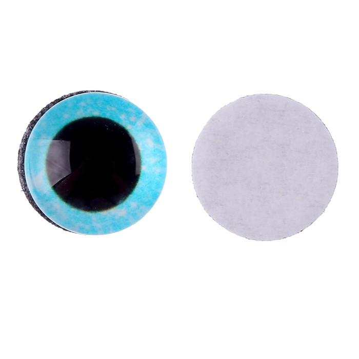Глаза на клеевой основе, набор 10 шт., размер 1 шт. — 10 мм, цвет голубой с блёстками - Фото 1