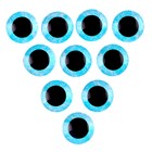 Глаза на клеевой основе, набор 10 шт., размер 1 шт. — 15 мм, цвет голубой с блёстками - Фото 2