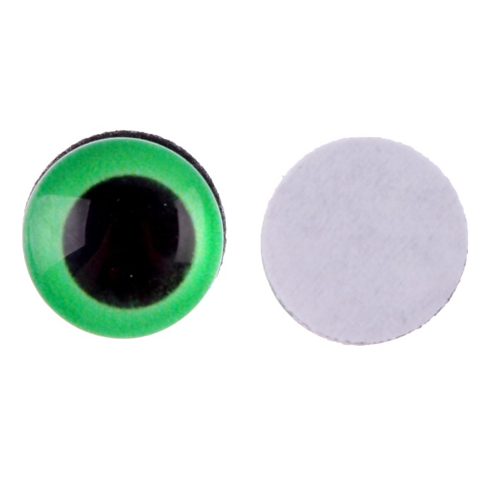 Глаза на клеевой основе, набор 10 шт., размер 1 шт. — 10 мм, цвет зелёный - Фото 1