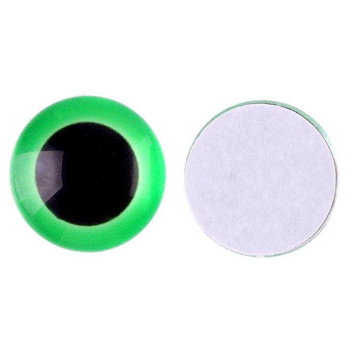 Глаза на клеевой основе, набор 10 шт., размер 1 шт. — 12 мм, цвет зелёный - Фото 1