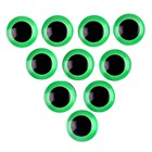 Глаза на клеевой основе, набор 10 шт., размер 1 шт. — 12 мм, цвет зелёный - фото 7363240