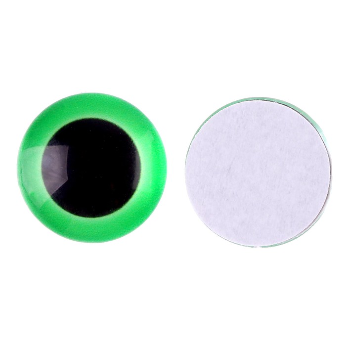 Глаза на клеевой основе, набор 10 шт., размер 1 шт. — 14 мм, цвет зелёный