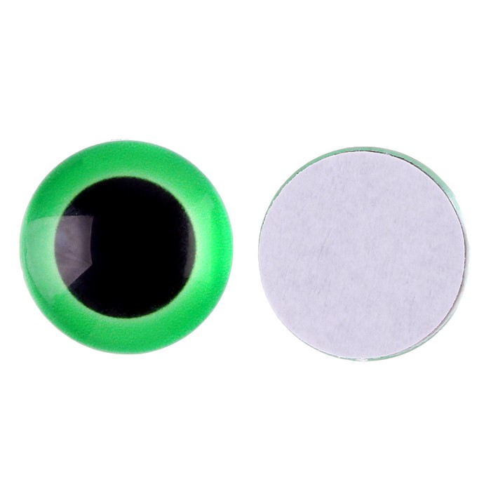 Глаза на клеевой основе, набор 10 шт., размер 1 шт. — 18 мм, цвет зелёный
