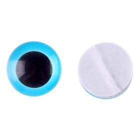 Глаза на клеевой основе, набор 10 шт., размер 1 шт. — 15 мм, цвет голубой