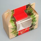 Коробочка для кексов «Хвоя и шишки», 16 х 10 х 8 см, Новый год - Фото 2