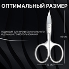 Ножницы маникюрные «Premium», загнутые, широкие, заострённые, 9,5 см, на блистере, цвет серебристый - фото 7156705