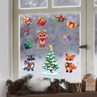 Виниловые наклейки на окна «Новогодний праздник», многоразовые, 70 × 25 см - Фото 3