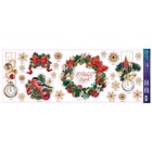 Виниловые наклейки на окна «Новогодний венок», многоразовые, 70 × 25 см - фото 10923024