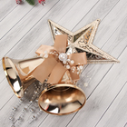 Украшение новогоднее «Зимнее волшебство. Колокольчики» 16×24 см, со звездой, золотистое - Фото 2