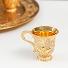 Набор посуды сувенирной: винный кувшин, 6 бокалов и поднос «Стамбул. Медальон и узоры», золото - Фото 3