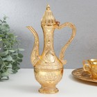 Набор посуды сувенирной: винный кувшин, 6 бокалов и поднос «Стамбул. Медальон и узоры», золото - Фото 4
