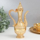 Набор посуды сувенирной: винный кувшин, 6 бокалов и поднос «Стамбул. Медальон и узоры», золото - Фото 6