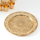 Набор посуды сувенирной: винный кувшин, 6 бокалов и поднос «Стамбул. Медальон и узоры», золото - Фото 7