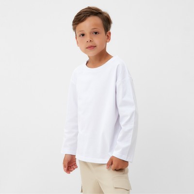 Лонгслив для мальчика KAFTAN, белый, размер 34 (122-128 см)