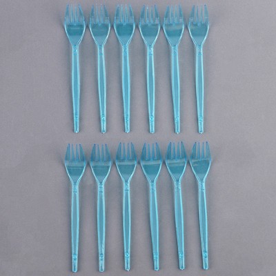 Вилки пластиковые, в наборе 12 шт., цвет синий