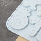 Форма для шоколада Доляна «Новый год», силикон, 18.5×12.8×0.5 см, 8 ячеек, голубая - Фото 4