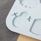 Форма для шоколада Доляна «Новый год», силикон, 18.5×12.8×0.5 см, 8 ячеек, голубая - Фото 5