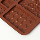 Форма для шоколада Доляна «Шоколадное ассорти», силикон, 20×14,8×0,7 см, 9 ячеек, цвет коричневый - Фото 4