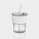 Стакан стеклянный с крышкой и трубочкой «Вида», 350 мл, цвет МИКС 9700907