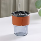 Стакан «Вида», 350 мл, с крышкой и трубочкой, стекло, МИКС - Фото 9