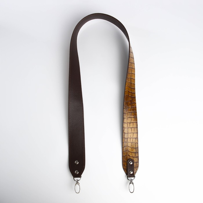 Ремень для сумки В-9, никель TEXTURA, 100, игуана коричневый