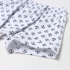 Комплект (майка, боксеры) для мальчика, цвет белый/якорь, рост 116 см - фото 22674645