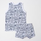 Комплект (майка, боксеры) для мальчика, цвет белый/надписи, рост 122 см - фото 22674706