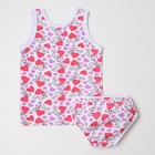 Комплект (майка, трусы) для девочки, цвет белый/кошки, рост 116 см - фото 25305609