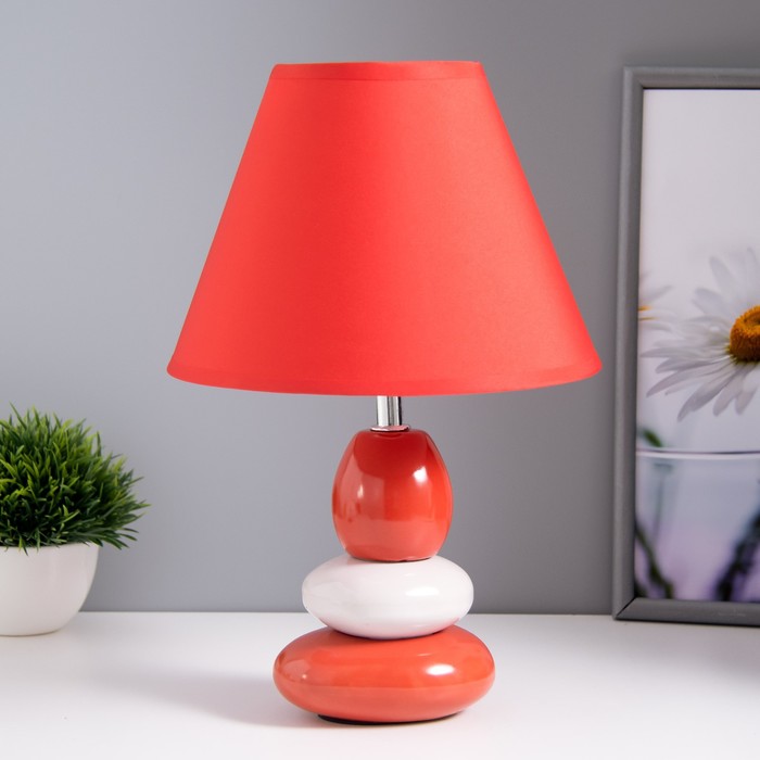 Настольная лампа 16877/1RD+WT E14 40Вт красно-белый 21х21х30 см RISALUX - Фото 1