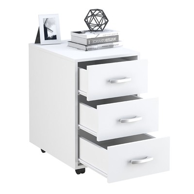 Тумба на колёсах Polini Kids Mirum, с ящиками, 40×55 см, цвет белый