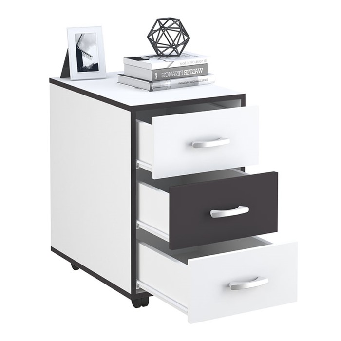 Тумба на колёсах Polini Kids Mirum, с ящиками, 40×55 см, цвет белый-графит - Фото 1