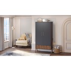 Шкаф двухсекционный Polini kids Porto 3100, с ящиком, 51х103.4х190.4 см, цвет графит-дуб крафт 10019854 - фото 319811575