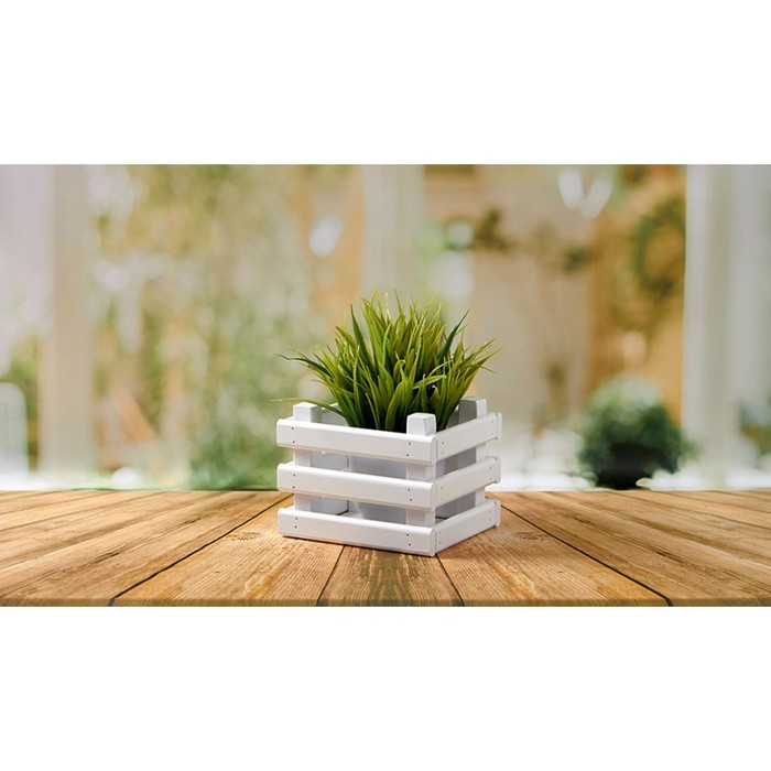Ящик деревянный для хранения Polini Home Basket, цвет белый, 16х14х12 см - Фото 1