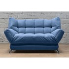 Прямой диван «Люкс 2», механизм клик-кляк, велюр, цвет selfie dusty blue - Фото 1