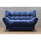 Прямой диван «Люкс 2», механизм клик-кляк, велюр, цвет selfie deep blue - Фото 1