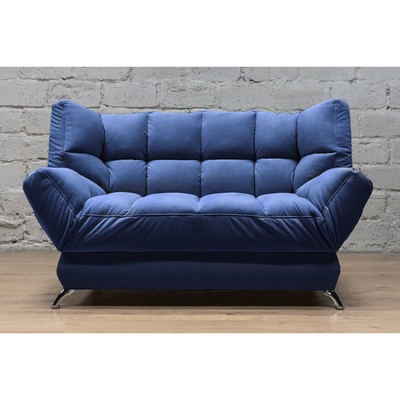 Прямой диван «Люкс 2», механизм клик-кляк, велюр, цвет selfie deep blue