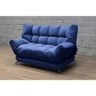 Прямой диван «Люкс 2», механизм клик-кляк, велюр, цвет selfie deep blue - Фото 6