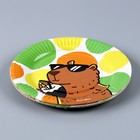 Тарелка одноразовая бумажная "Капибара", 18 см (комплект 10 шт) - фото 24369606