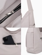 Сумка - мешок женская TEXTURA, на молнии, 38×12×27 см, светло-серая - Фото 4