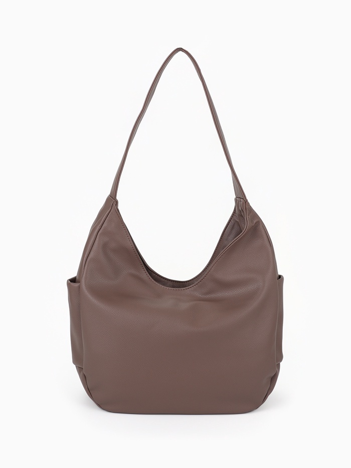 Сумка - мешок женская TEXTURA, на молнии, 38×12×27 см, коричневая