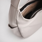 Сумка - мешок женская на молнии TEXTURA, 29×10×22 см, светло-серая - Фото 8