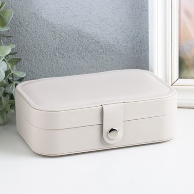 Шкатулка для украшений «Матовая гладь», кожзам, бежевая, 16×11×5 см