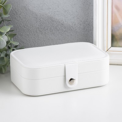 Шкатулка для украшений «Матовая гладь», кожзам, белая, 16×11×5 см