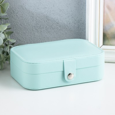 Шкатулка для украшений «Матовая гладь», кожзам, бирюзовая, 16×11×5 см